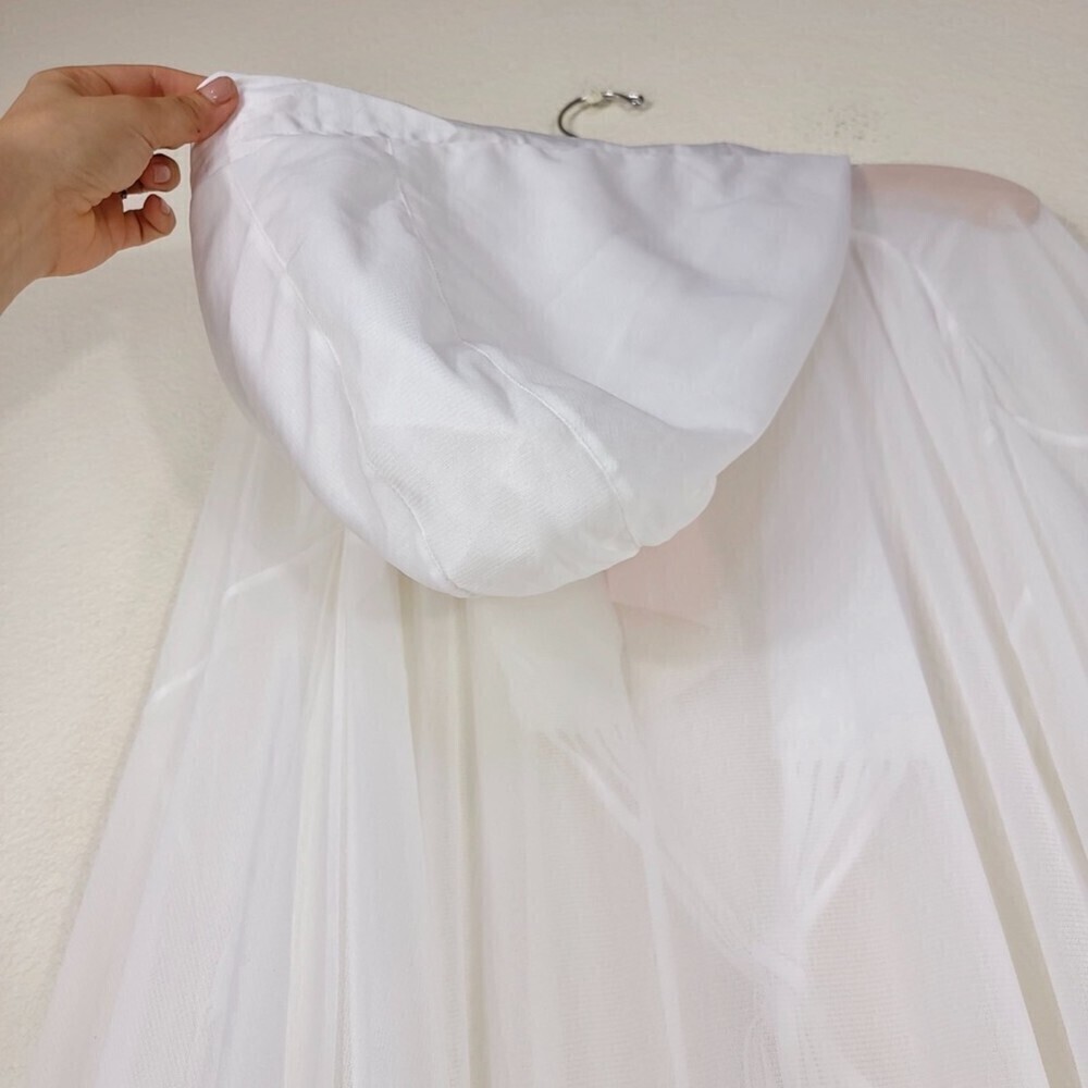 NWT Hot As Hell Yoko Kimono Sheer Hooded Robe Boho Cover Up White Satin One Size - Picture 12 of 16